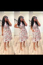 Load image into Gallery viewer, Cynthia Carnation scuare print Dresses Bloombellamoda