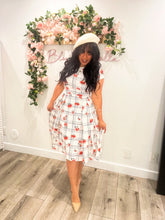 Load image into Gallery viewer, Cynthia Carnation scuare print SMALL/LARGE Dresses Bloombellamoda