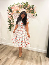 Load image into Gallery viewer, Cynthia Carnation scuare print SMALL/LARGE Dresses Bloombellamoda
