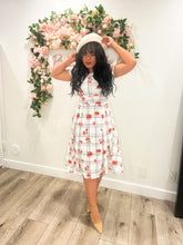 Load image into Gallery viewer, Cynthia Carnation scuare print SMALL/LARGE Dresses Bloombellamoda