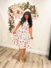 Load image into Gallery viewer, Cynthia Carnation scuare print SMALL/LARGE Dresses Bloombellamoda