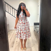 Load image into Gallery viewer, Cynthia Carnation scuare print SMALL/LARGE Dresses Bloombellamoda