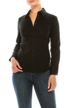 Load image into Gallery viewer, Long sleeve button down blouse Bloombellamoda