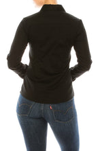 Load image into Gallery viewer, Long sleeve button down blouse Bloombellamoda