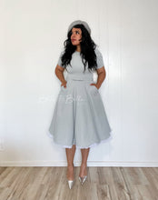 Load image into Gallery viewer, Textured midi dress LIGHT GREY SMALL TO XL Bloombellamoda