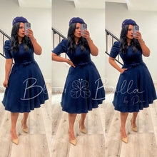 Load image into Gallery viewer, Textured midi dress SMALL Bloombellamoda