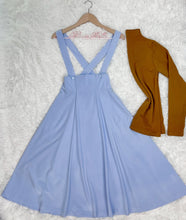 Load image into Gallery viewer, Jumper skirt BLACK/BABYBLUE Dresses Bloombellamoda 