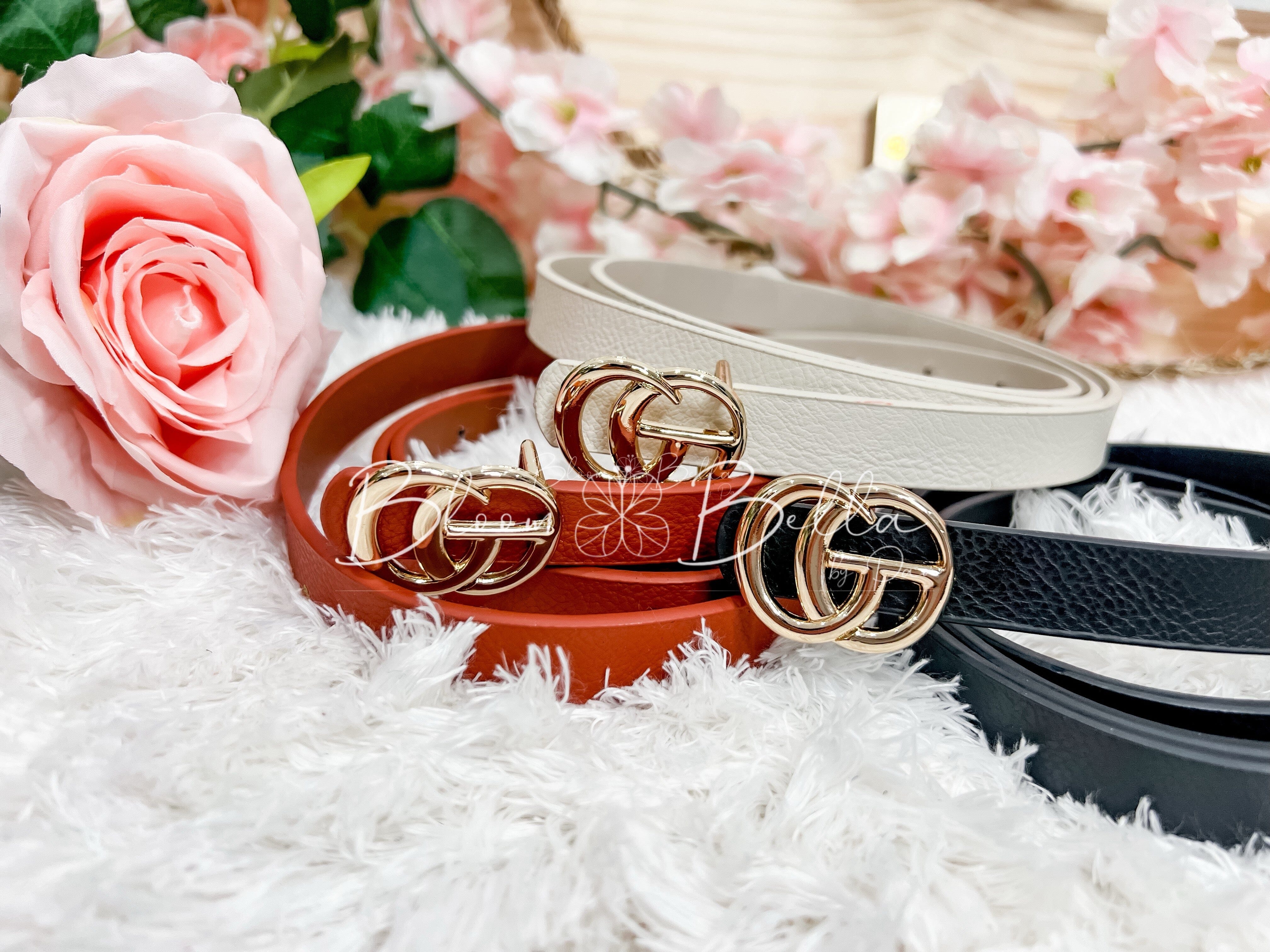 Gucci Sylvie chrome w ivory & red enamel stripes skinny belt Gucci Torchon Sylvie Navy & Red Stripe Thin Belt – Dina C main image 4