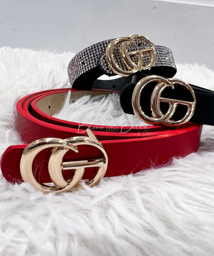 Basic skinny belt set (RED AND BROWN SET) Accessories Bloombellamoda 