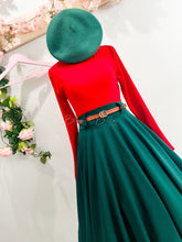 Load image into Gallery viewer, Be that woman skirt BLACK/HUNTER GREEN Skirts Bloombellamoda 