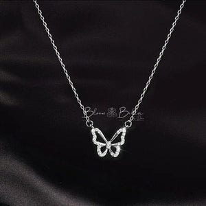 Butterfly Necklace With Zircon Bloombellamoda 