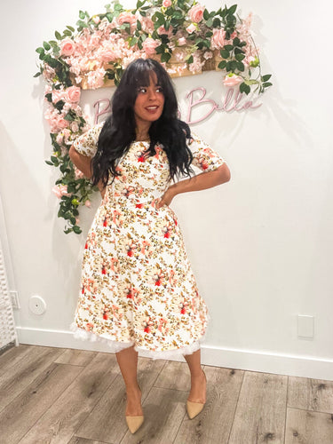Criss cross waist midi Bloombellamoda 