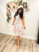 Load image into Gallery viewer, Cynthia Carnation scuare print SMALL/LARGE Dresses Bloombellamoda 