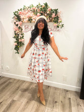 Load image into Gallery viewer, Cynthia Carnation scuare print SMALL/LARGE Dresses Bloombellamoda 