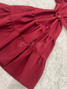 Daisy midi dress BURGUNDY Bloombellamoda 