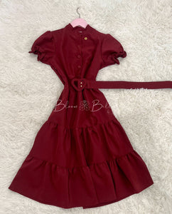 Daisy midi dress BURGUNDY Bloombellamoda 