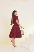 Load image into Gallery viewer, Daisy midi dress BURGUNDY Bloombellamoda 