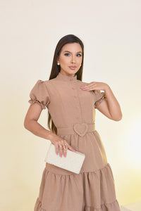 Daisy midi dress NUDE Bloombellamoda 