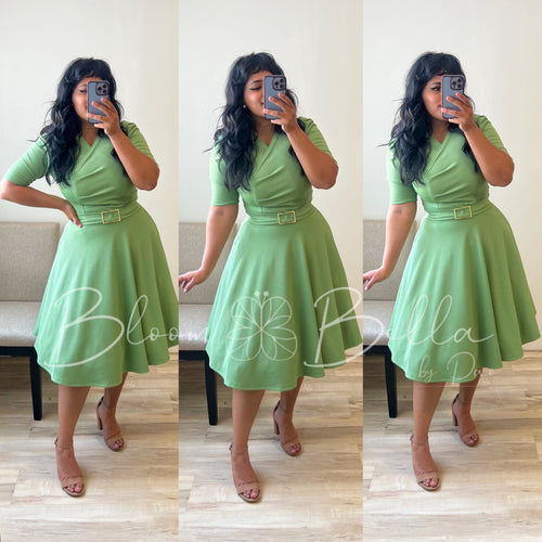 Dashing midi SMALL TO LARGE (light green) Bloombellamoda 