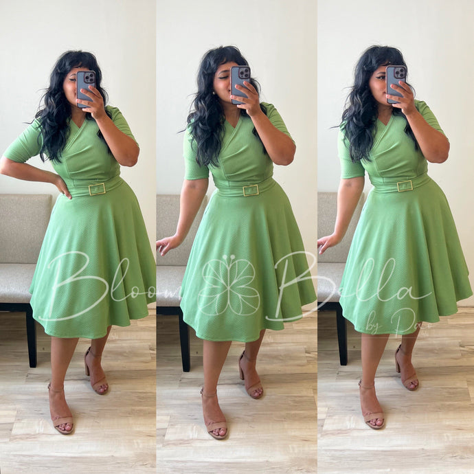 Dashing midi SMALL TO LARGE (light green) Bloombellamoda 