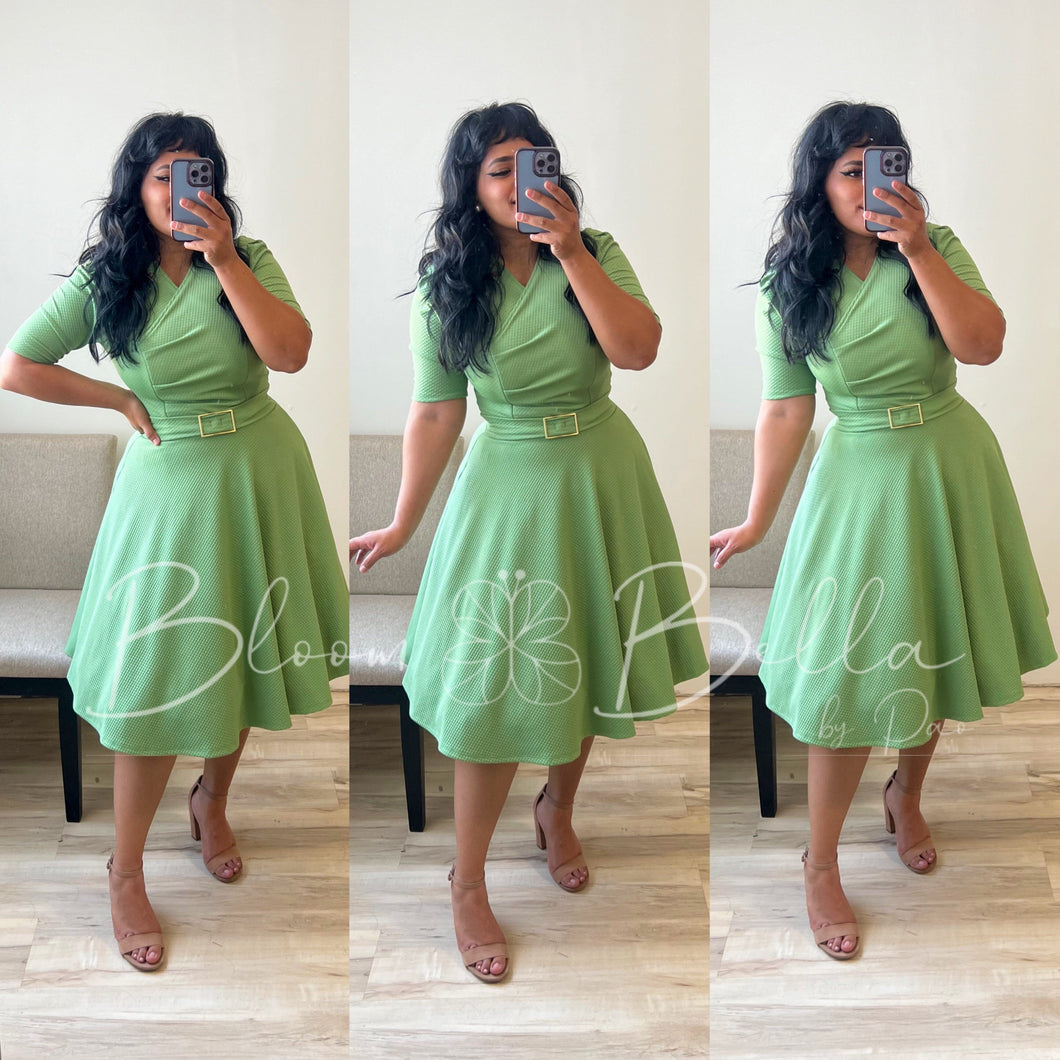 Dashing midi SMALL TO LARGE (light green) Bloombellamoda 