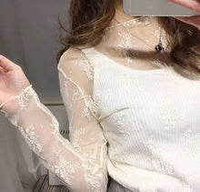 Load image into Gallery viewer, Floral mesh lace long sleeve-4 COLORS Bloombellamoda 