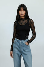 Load image into Gallery viewer, Floral mesh lace long sleeve-4 COLORS Bloombellamoda 