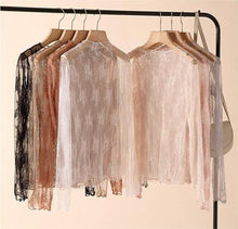 Load image into Gallery viewer, Floral mesh lace long sleeve Bloombellamoda 