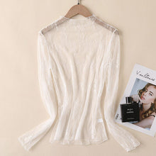 Load image into Gallery viewer, Floral mesh lace long sleeve Bloombellamoda 