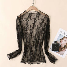 Load image into Gallery viewer, Floral mesh lace long sleeve Bloombellamoda 