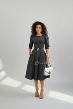 Load image into Gallery viewer, Gina midi dress Dark Gray Bloombellamoda 