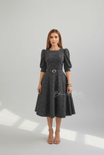 Load image into Gallery viewer, Gina midi dress Dark Gray Bloombellamoda 