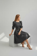 Load image into Gallery viewer, Gina midi dress Dark Gray Bloombellamoda 