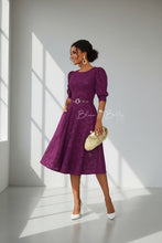 Load image into Gallery viewer, Gina midi dress Magenta Bloombellamoda 