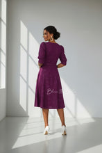 Load image into Gallery viewer, Gina midi dress Magenta Bloombellamoda 