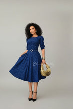 Load image into Gallery viewer, Gina midi dress Royal Blue Bloombellamoda 