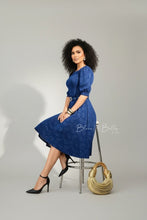 Load image into Gallery viewer, Gina midi dress Royal Blue Bloombellamoda 