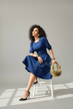 Load image into Gallery viewer, Gina midi dress Royal Blue Bloombellamoda 
