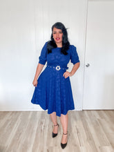 Load image into Gallery viewer, Gina midi dress Royal Blue SM/MD Bloombellamoda 
