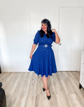 Load image into Gallery viewer, Gina midi dress Royal Blue SM/MD Bloombellamoda 