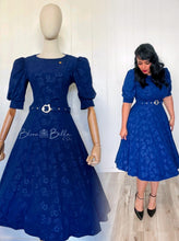 Load image into Gallery viewer, Gina midi dress Royal Blue SM/MD Bloombellamoda 