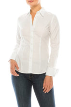 Cargar imagen en el visor de la galería, Long sleeve button down blouse Bloombellamoda 