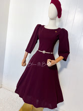 Load image into Gallery viewer, Luz midi dress SMALL TO XL PLUM Bloombellamoda 