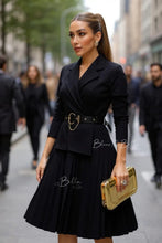 Cargar imagen en el visor de la galería, Polished midi BLACK SMALL TO LARGE Bloombellamoda 