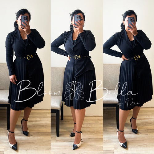 Polished midi BLACK SMALL TO LARGE Bloombellamoda 