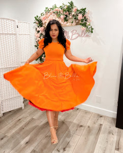 Princess waist tie ORANGE Bloombellamoda 