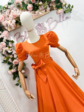 Cargar imagen en el visor de la galería, Princess waist tie ORANGE Bloombellamoda 