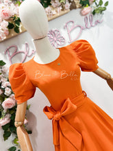 Cargar imagen en el visor de la galería, Princess waist tie ORANGE Bloombellamoda 