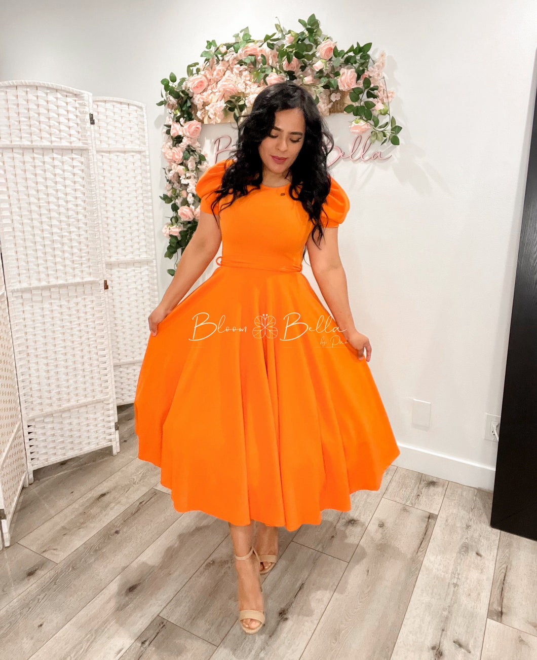 Princess waist tie ORANGE Bloombellamoda 