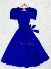 Cargar imagen en el visor de la galería, Princess waist tie Royal Blue Bloombellamoda 